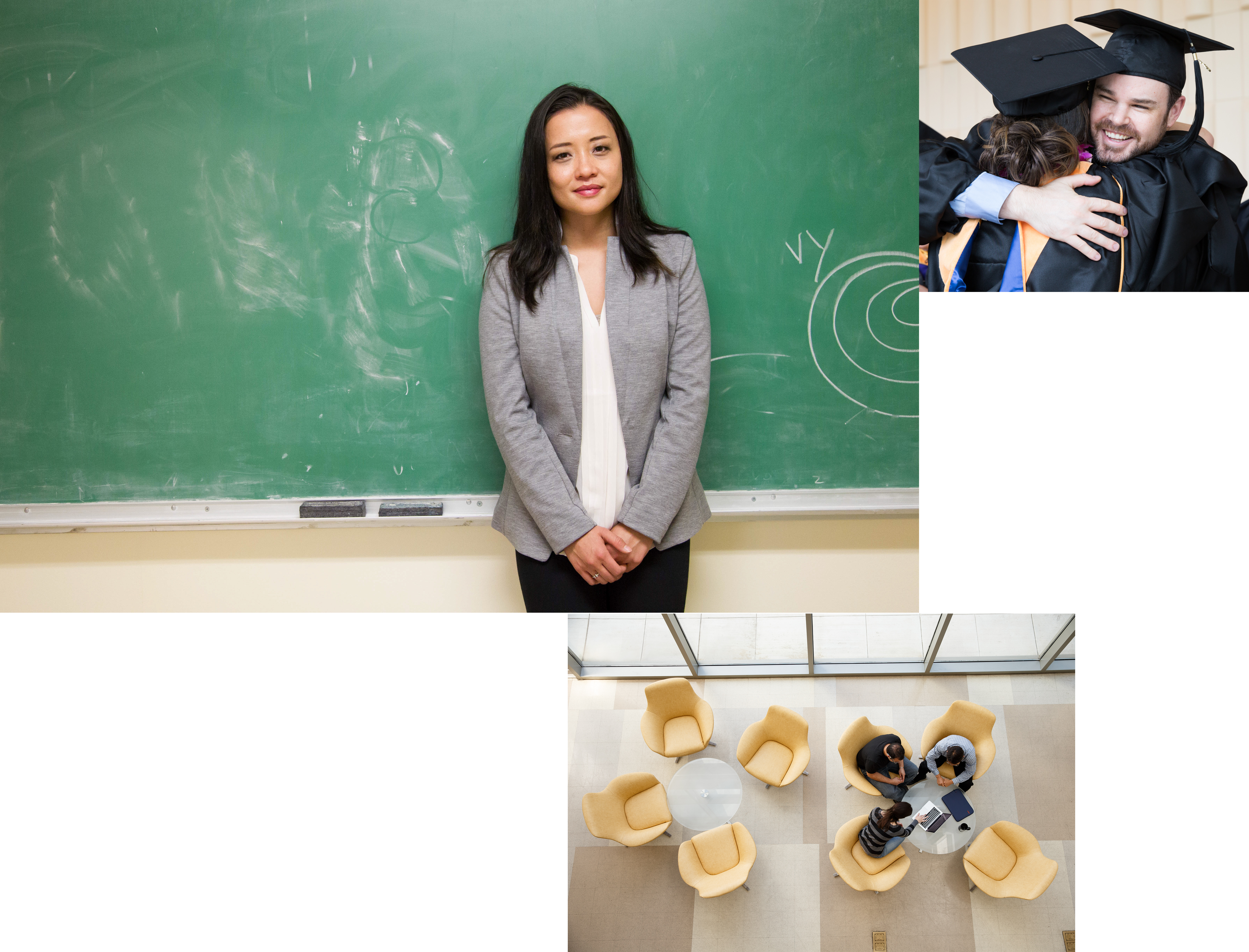 multiple images of students