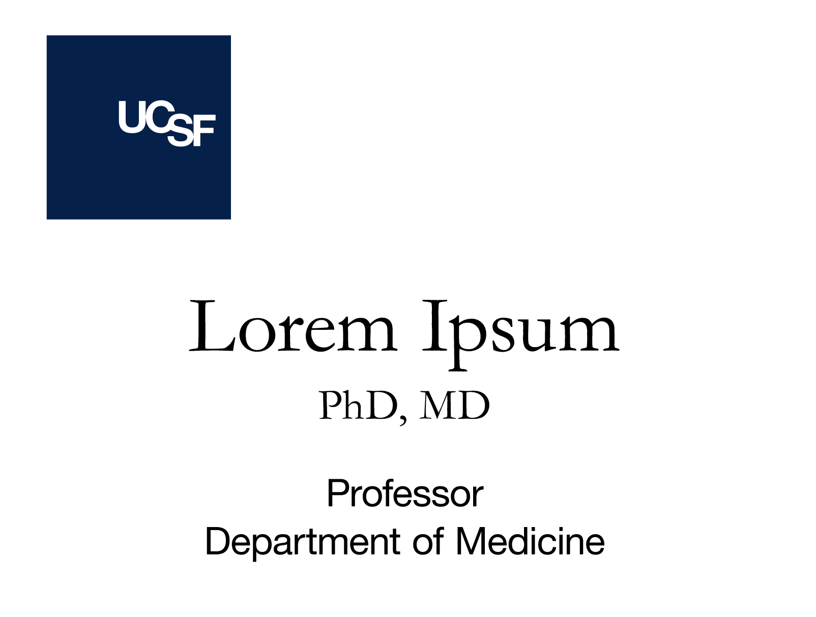 ucsf name badge with logo expression