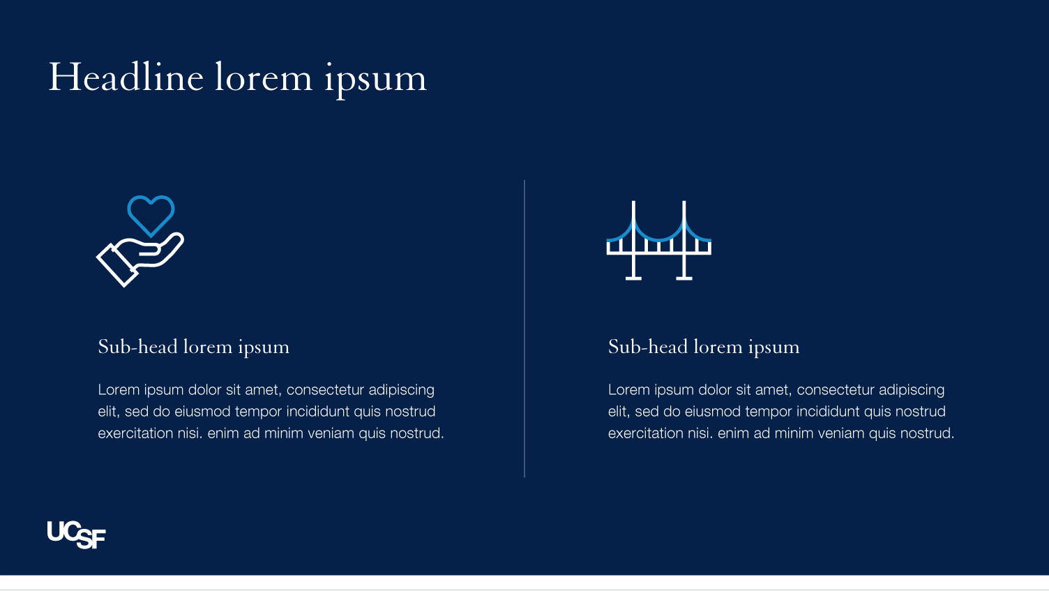 Sample website using iconography with location symbols in navy, blue and white on a dark background