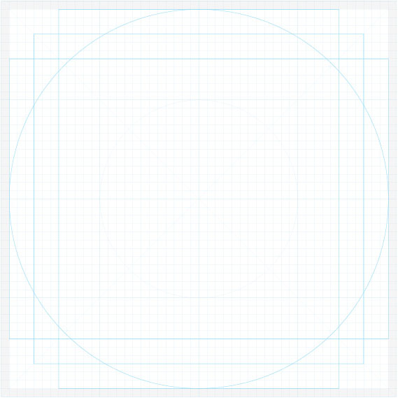 iconography standardized grid showing example of a keyline