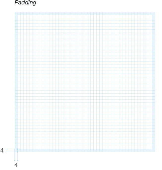 iconography standardized grid with padding